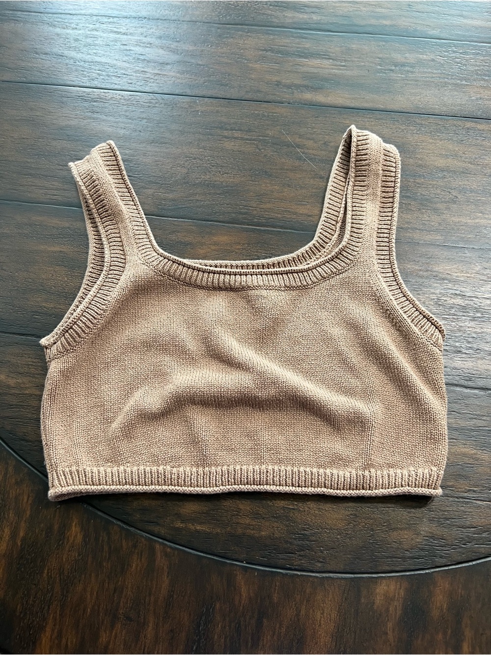 Reformation Women’s Size Med Tan Sweater Knit Cropped Top Classic Summer